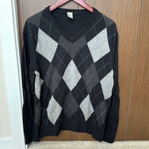 Gap men’s black argyle sweater size medium